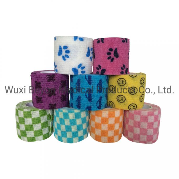 Printed Vet Pet Wrap Animal Cohesive Flexible Co-Flex Elastic Self-Adhesive Bandage